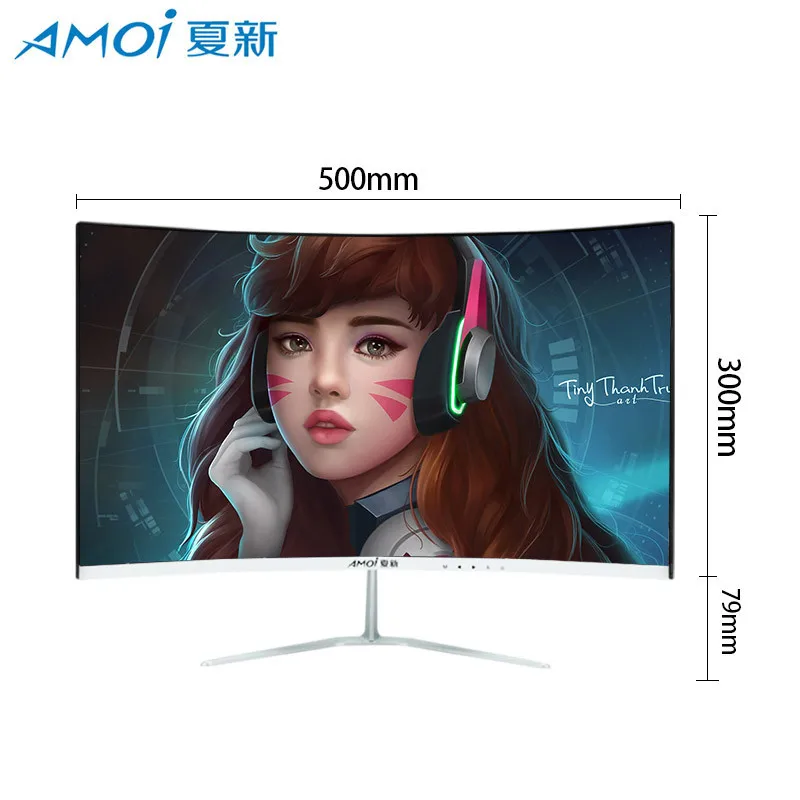 Kopen Amoi 22 Inch Gebogen Monitor Full Hd Led Computer Game Monitor 75Hz Hdmi/Vga Input 5Ms Respons Computer Scherm Flat Panel Display
