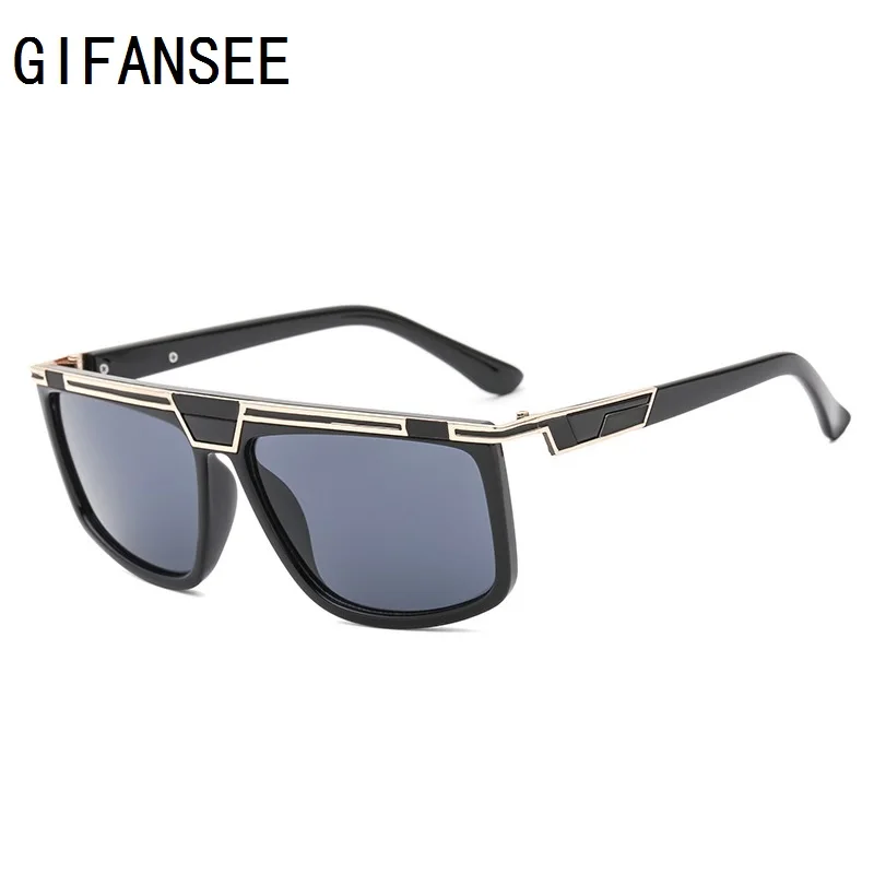 

Солнцезащитные очки GIFANSEE мужские, квадратные, градиентные, с плоским верхом, винтажные, дизайнерские, uv400, с прозрачными линзами