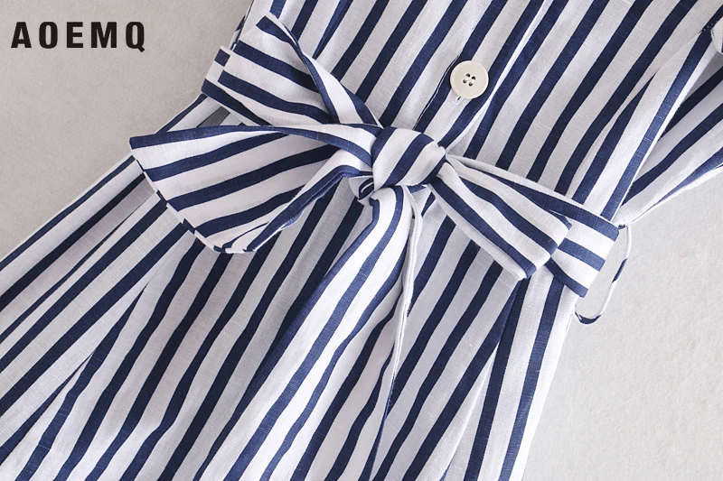 AOEMQ брендовые летние платья в полоску с оборками глубокий цвет модные открытыми