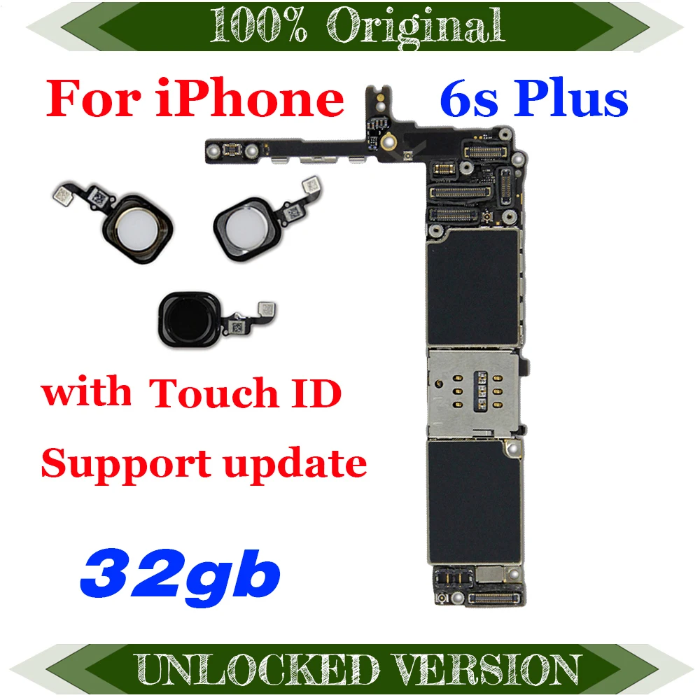 100% оригинальная разблокированная материнская плата для iphone 6S Plus без Touch ID