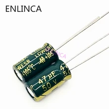 20pcs/lot P72 high frequency low impedance 50v 47UF aluminum electrolytic capacitor size 6*12 47UF 20%