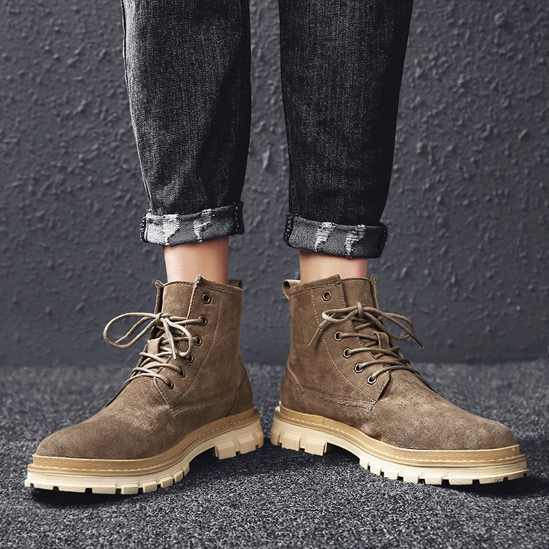 Модная зимняя обувь мужские военные ботинки уличные теплые зимние полуботинки