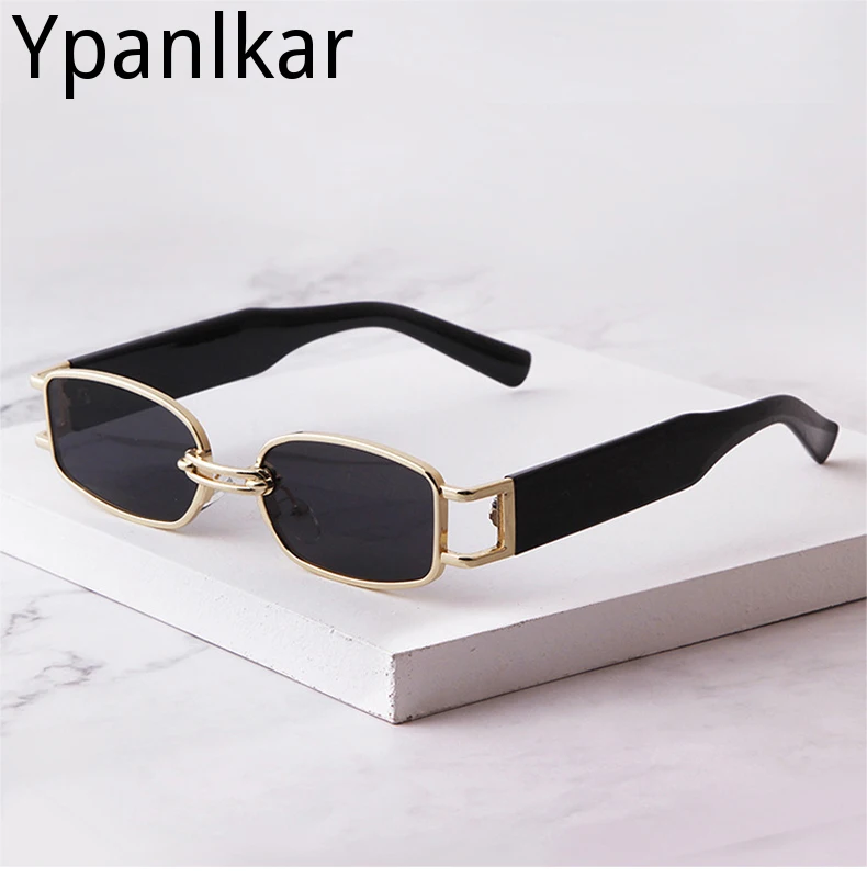 

Unisex Rectangular Hip Hop Sunglasses Vintage Metal Square Luxury Sun Glasses Men Women Rectangle Uv400 Driver Goggles Eyewear