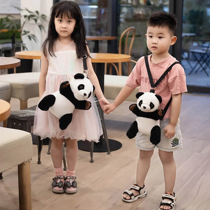 

NEW Sale Cartoon Cute Plush Panda Backpack Soft Animal Toys Doll For Children Kids Girl Lovely School Bag Nice Birthday Gift