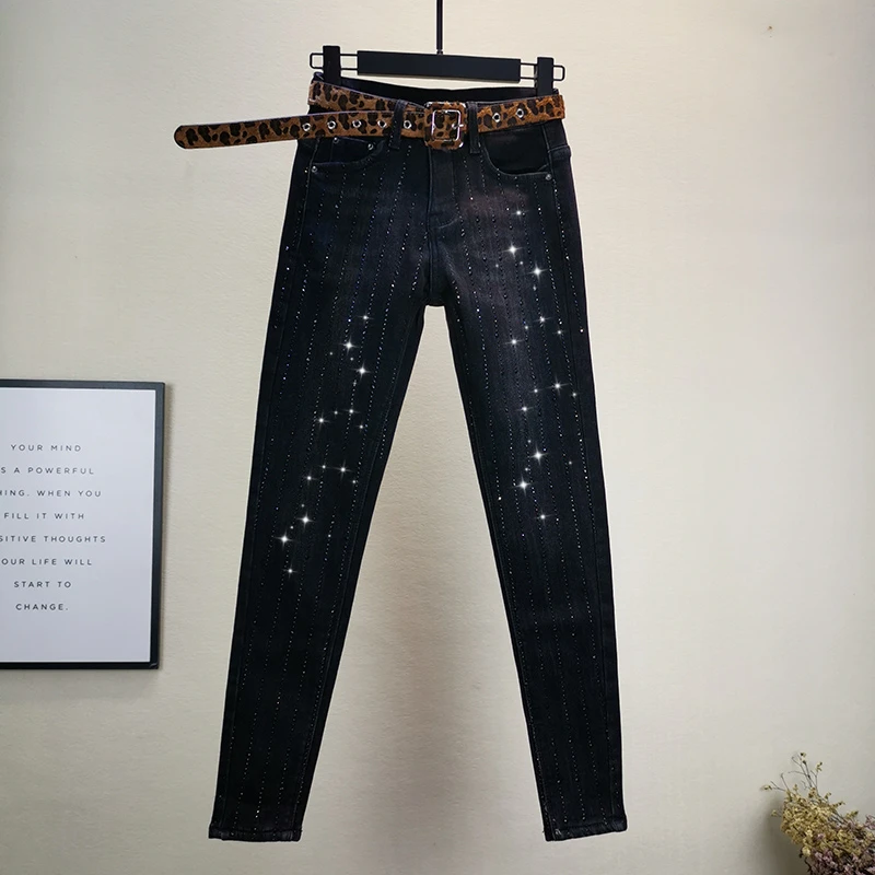 Женские бархатные джинсы теплые обтягивающие узкие джинсы-карандаш с эффектом