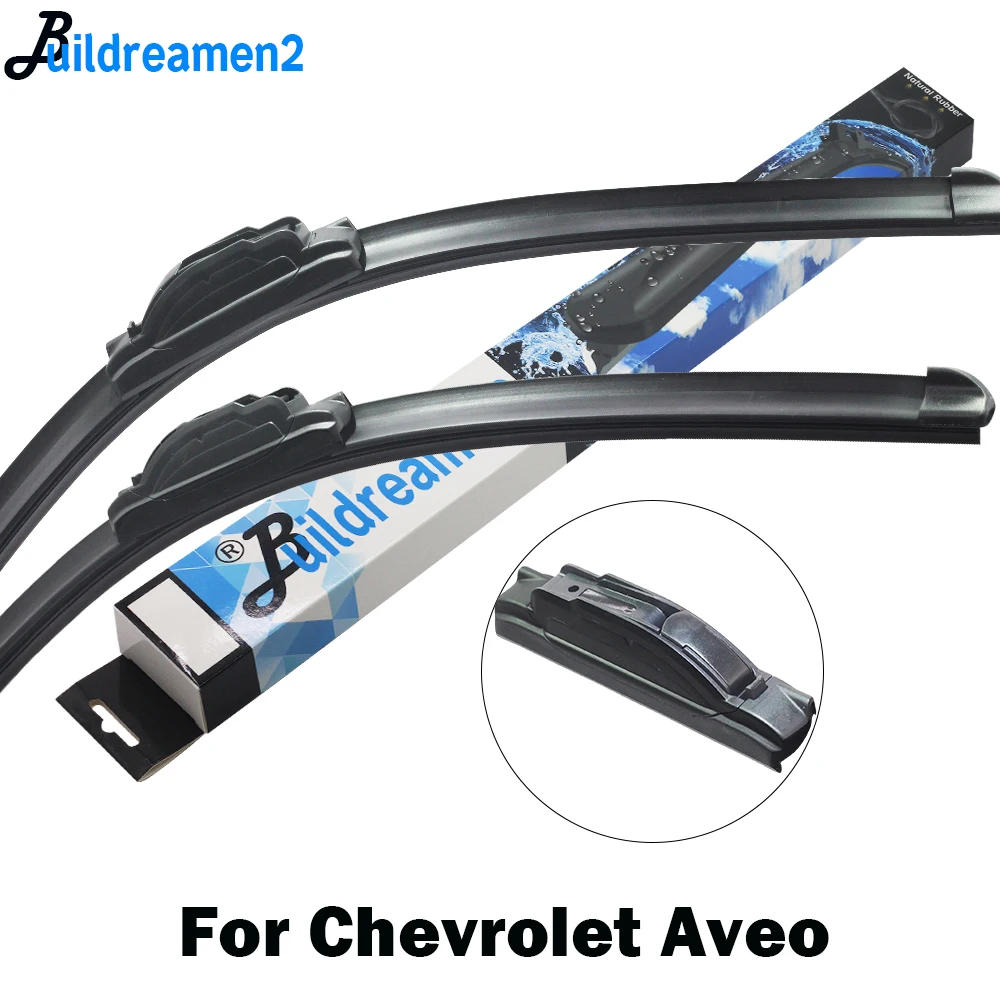 Buildreamen2 2 Pieces Car Styling Wiper Blade Windscreen Rubber For Chevrolet Aveo Fit J Hook / Pinch Tab Arms 2002-2018 | Автомобили и