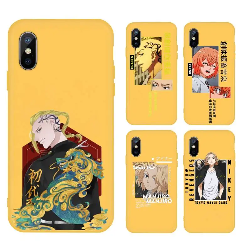 

mikey Tokyo Revengers anime Phone Case Candy Color for iPhone 6 7 8 11 12 s mini pro X XS XR MAX Plus