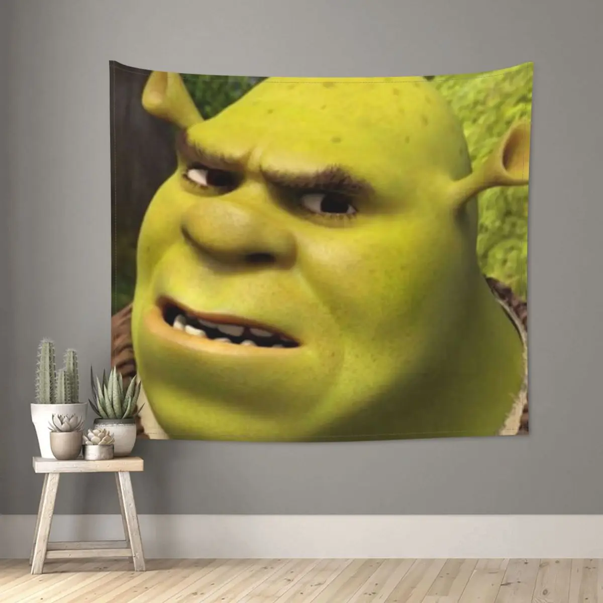 

Shrek Confused Tapestry Wall Hanging Hippie Fabric Wall Tapestry Fantasy Wall Blanket Dorm Decor Wall Cloth