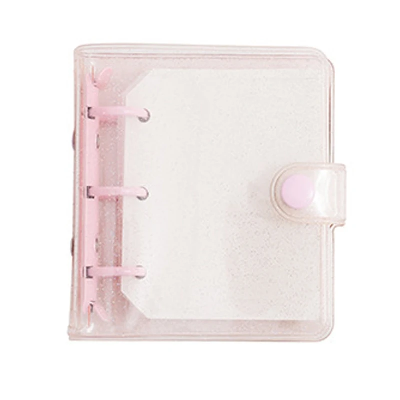 

3 Hole Mini Loose-leaf Notebook Transparent PVC Binder Notebook Portable Refillable Student Notebook Mini Binder Pockets