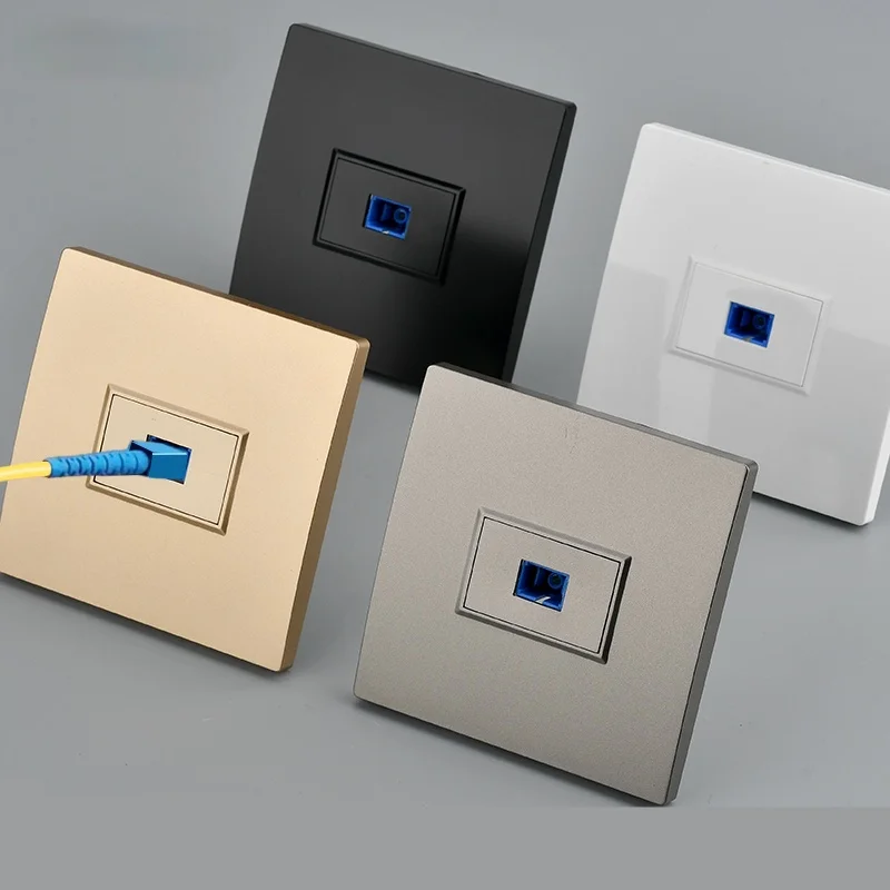 

Depoguye Wall-mounted one port fiber optic information socket panel, SC fiber optic wall connector panel with fiber optic cable