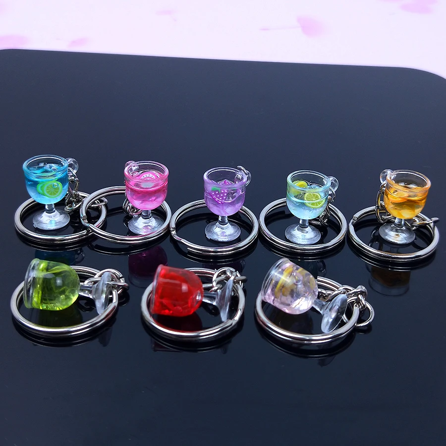 Милые смолы акриловые бокалы пити фруктового сока брелок дрейф бутылка ракушка