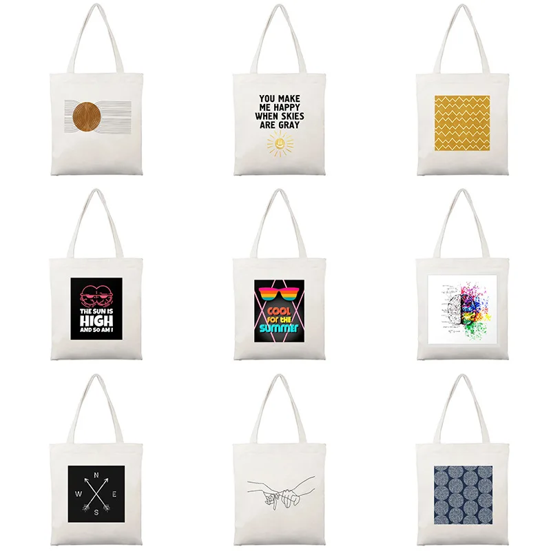 

Grocery Bag for Shopping Reusable High Capacity Home Clothing Storage Bag Collapsible Environmental Canvas Bag Multiple Styles