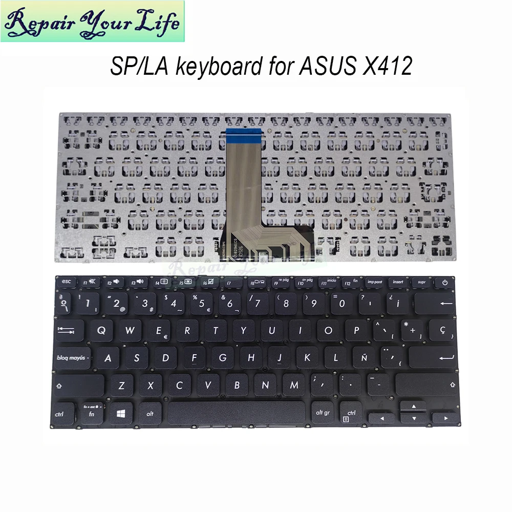 

Laptop PC Spanish Keyboard for ASUS Vivobook 14 X412 X412D X412J X412UA UB X412FA FL X412DA DK SP/ES Spain replacement keyboards