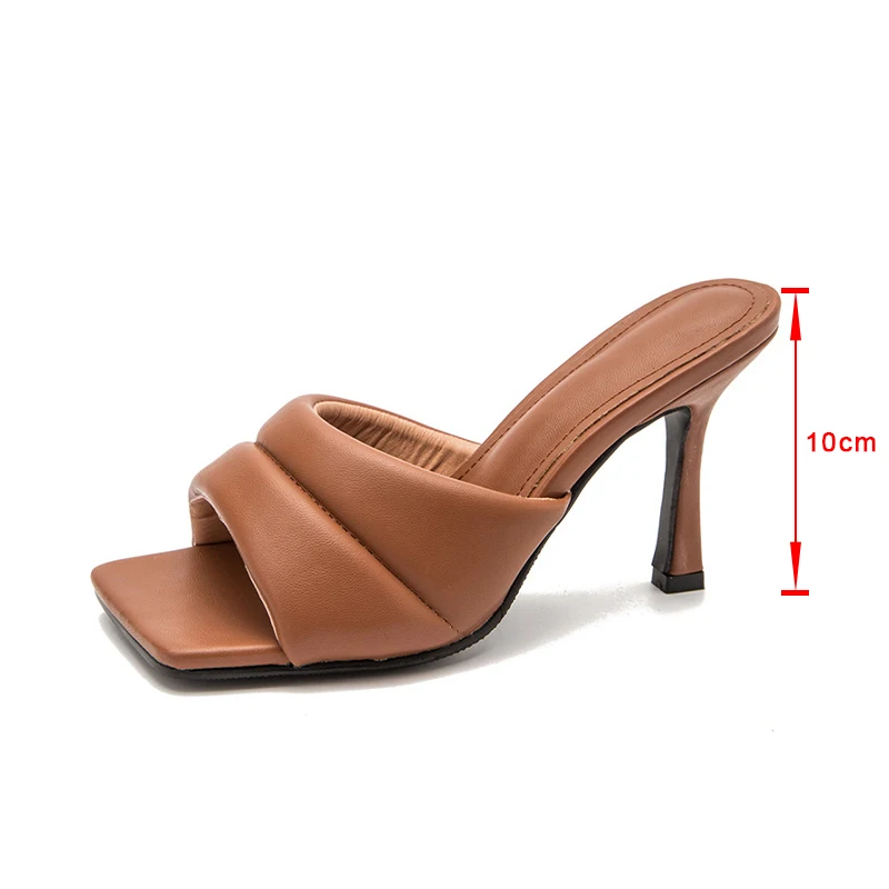 

2021 New Summer Women High Heel Slippers Sexy Solid Plus Size Ladies Shoes Fashion Thin Heels Party Women Footwear Outdoor