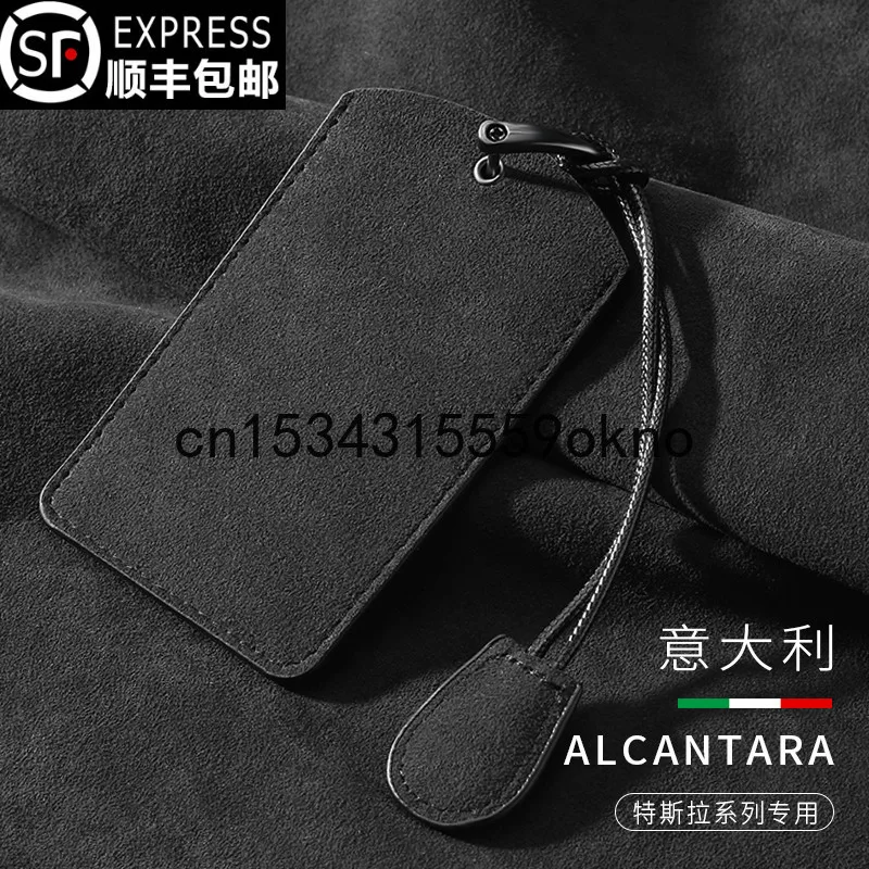 

Key Case Cover Keychain For Tesla Model 3 Model Y Alcantara Key Case For Car