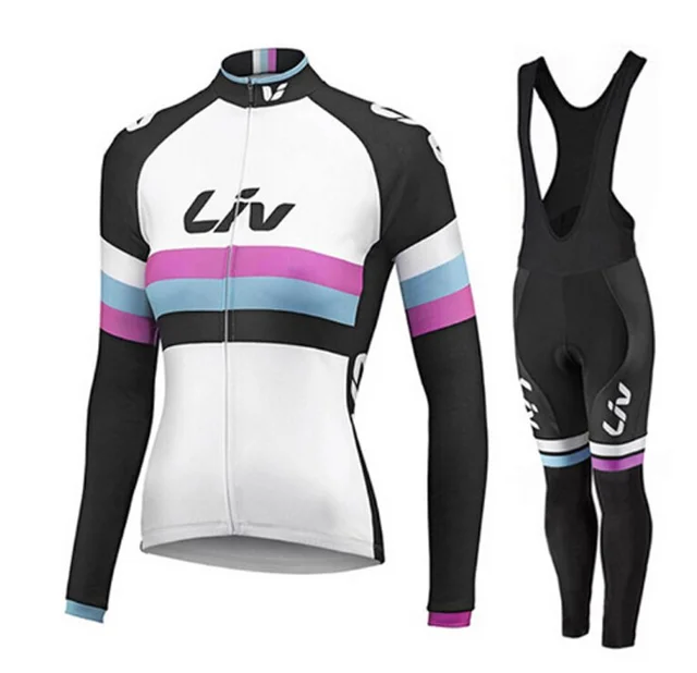 

Теплый зимний комплект из Джерси для велоспорта, женская одежда для шоссейного велосипеда LIV, комбинезон, брюки, униформа для горного велоси...