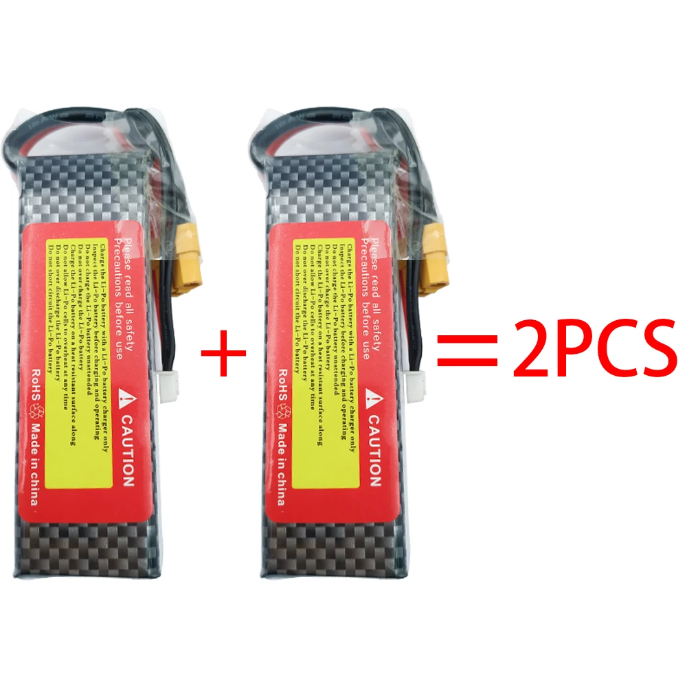 2PCS XT60 RC LiPo батарея 4S 4000mah 14,8 V 25C 30C батареи 4S для квадрокоптера самолета вертолета дрона автомобиля 14,8 V RC батарея LiPo - Цвет: 2PCS XT60