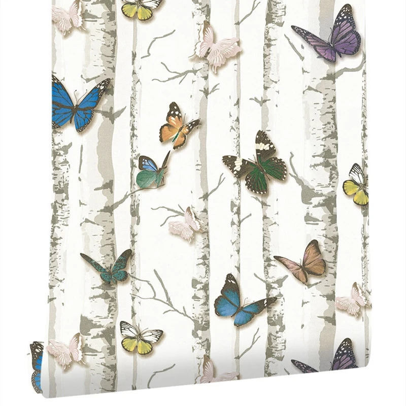 

Wood Peel And Stick Wallpaper Removable Butterfly Self Adhesive Wallpaper Decorative For Kids Bedroom Nursery Wall