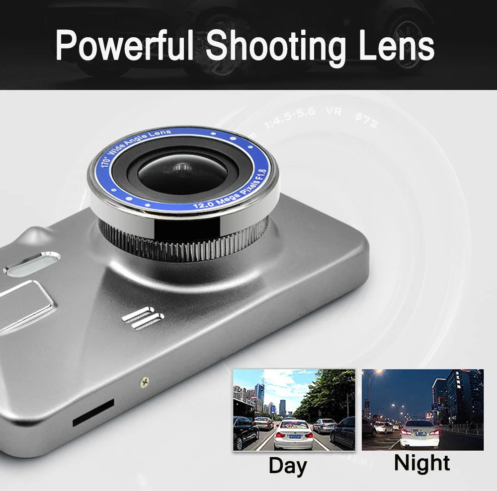 Передний + задний Ночное Видение G Сенсор Dash Cam Двойной объектив