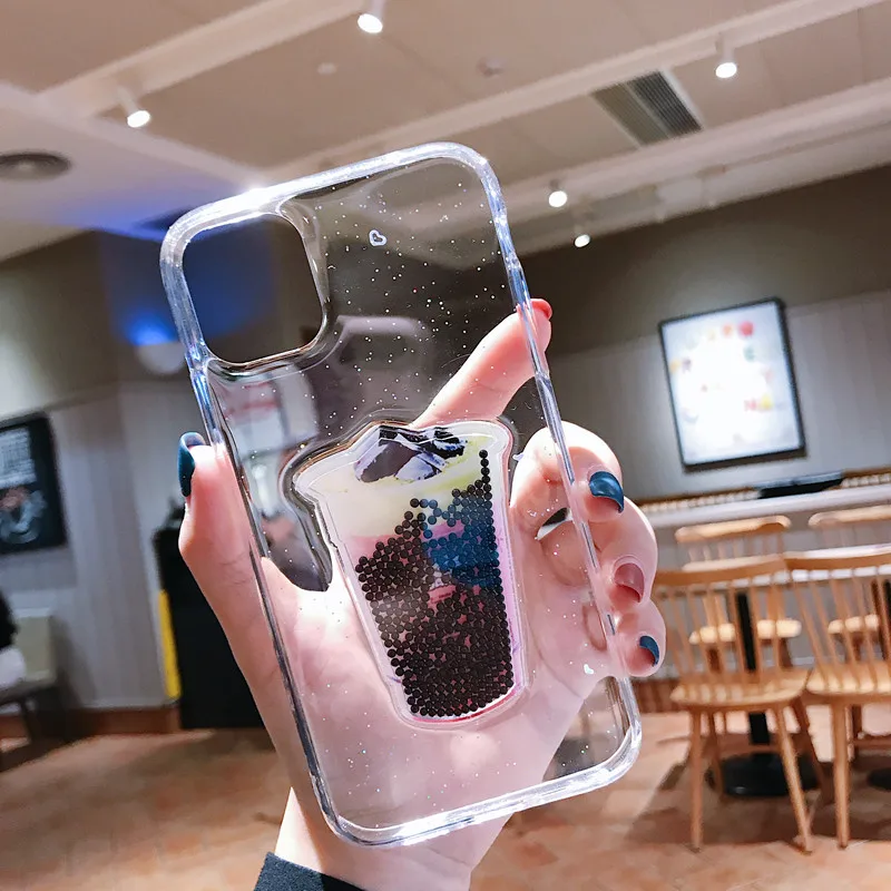 Блестящий Прозрачный чехол для телефона iPhone 11 Pro Max X XR Xs с блестящими листьями