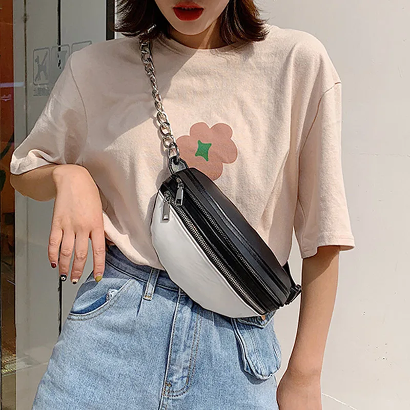 2019 новая поясная сумка контрастного цвета для женщин модная Высококачественная