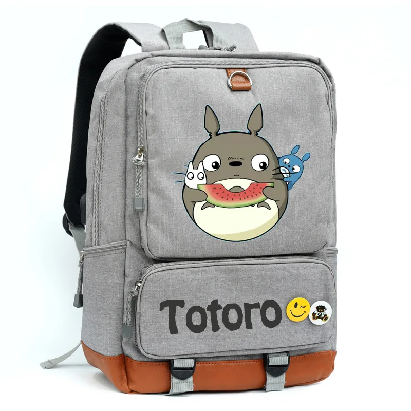 

Miyazaki Tonari no Totoro Spirited Away Cartoon Backpack Fashion Roomy Unisex School Bookbag Travel Multifunctional Bags
