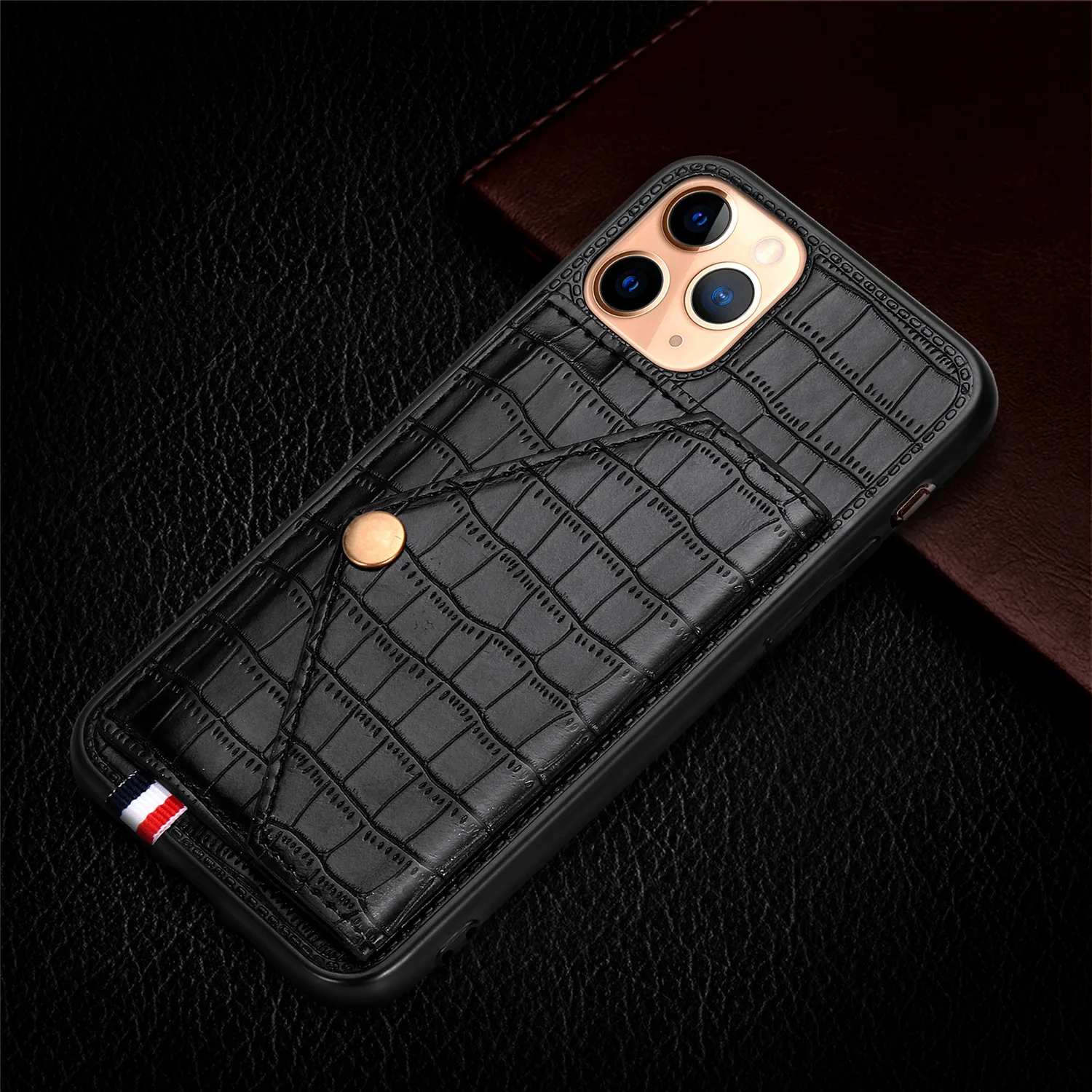 

Free shipping for iphone 11 crocodile case with card storage case for iphone 11pro max