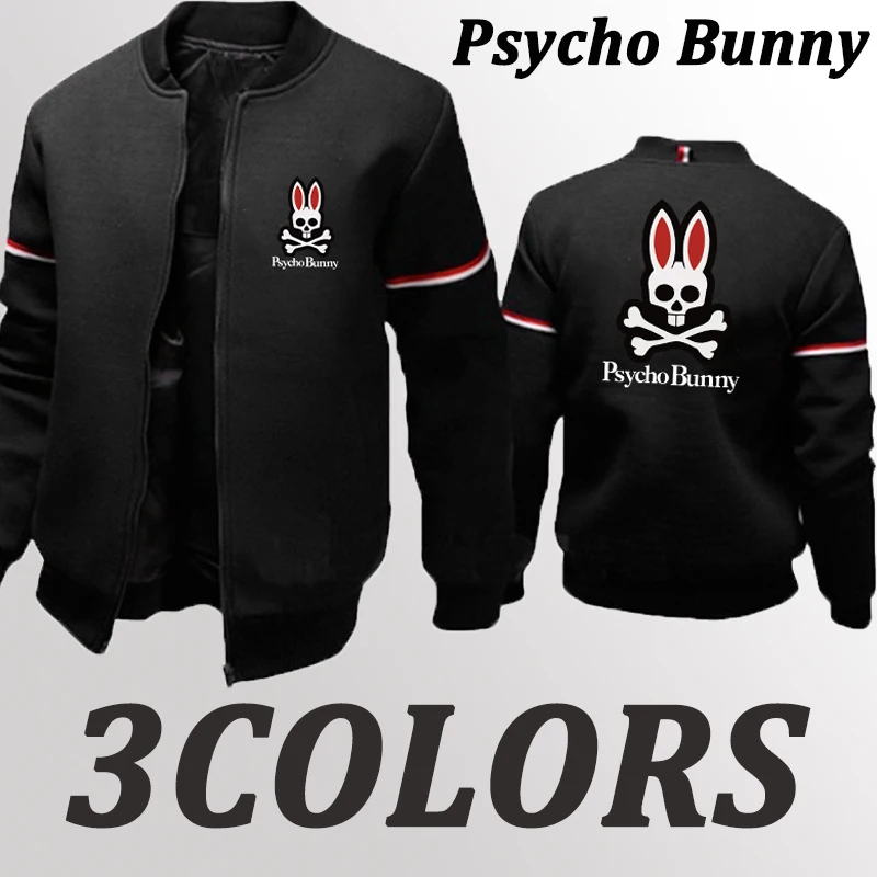 

Fashion Psycho Printed Men's Autumn and Winter Solid Coat Casual Skull Outdoor Baseball Suit Men's Slim Fit Sports Zipper Jacket