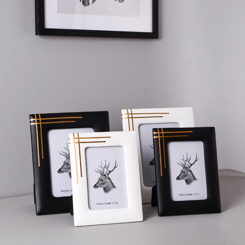 

Luxury Rectangle Photo Frame Ceramic Display Ornament Painting Frame Nordic Design Marco De Fotos Home Decoration DI50HK