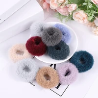 2pcs 13colors elastic solid plush hair loops ponytail ring rope all match women daily life party school travel rubber bands gift