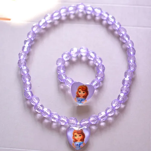 2 шт./лот диснеевских мультфильмов Холодное сердце детское ожерелье + браслеты