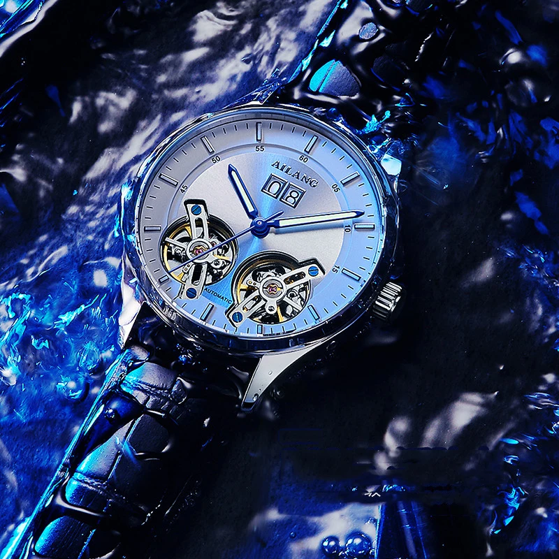 Switzerland Double Tourbillon модные деловые мужские автоматические часы водонепроницаемые мужские механические часы спортивные часы с календарем