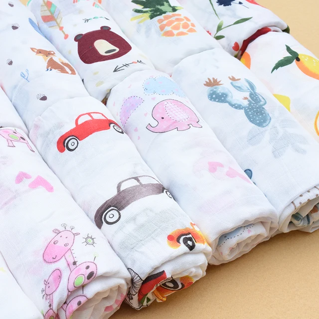 Muslin Baby Swaddle Bamboo Cotton Blanket Wrap Gauze Feeding Scraf Burp Cloths Bath Towel Baby Swaddle Small Size Baby Stuff 4