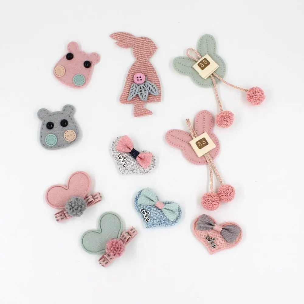 10 шт./лот новые милые смешанные тканевые наклейки фетр любовь микки кролик