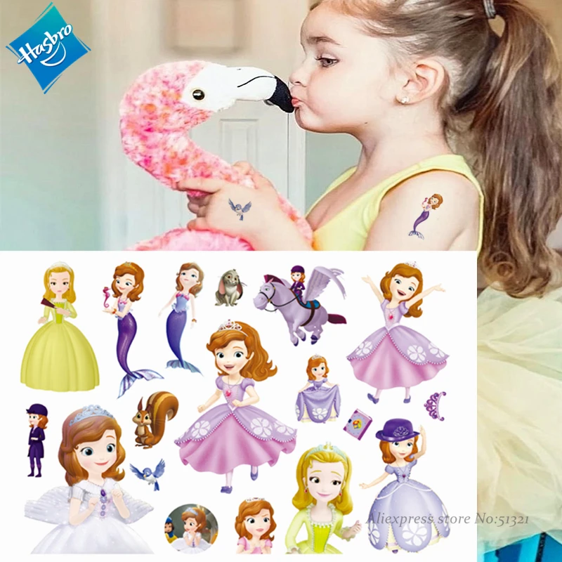 Hasbro Принцесса София детская мультяшная временная татуировка наклейка для