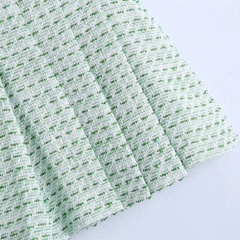 

PUWD Casual Women High Waist Skirt 2021 Spring-autumn Fashion Ladies England Style Skirt Female Textured Wide Pleated Mini Skirt