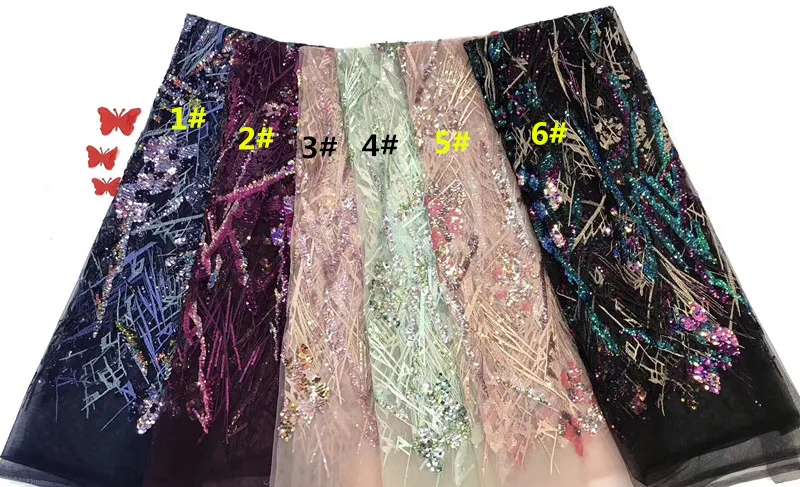 nigerian lace fabric classic french net with sequins top sale tulle SYJ-9951 | Дом и сад