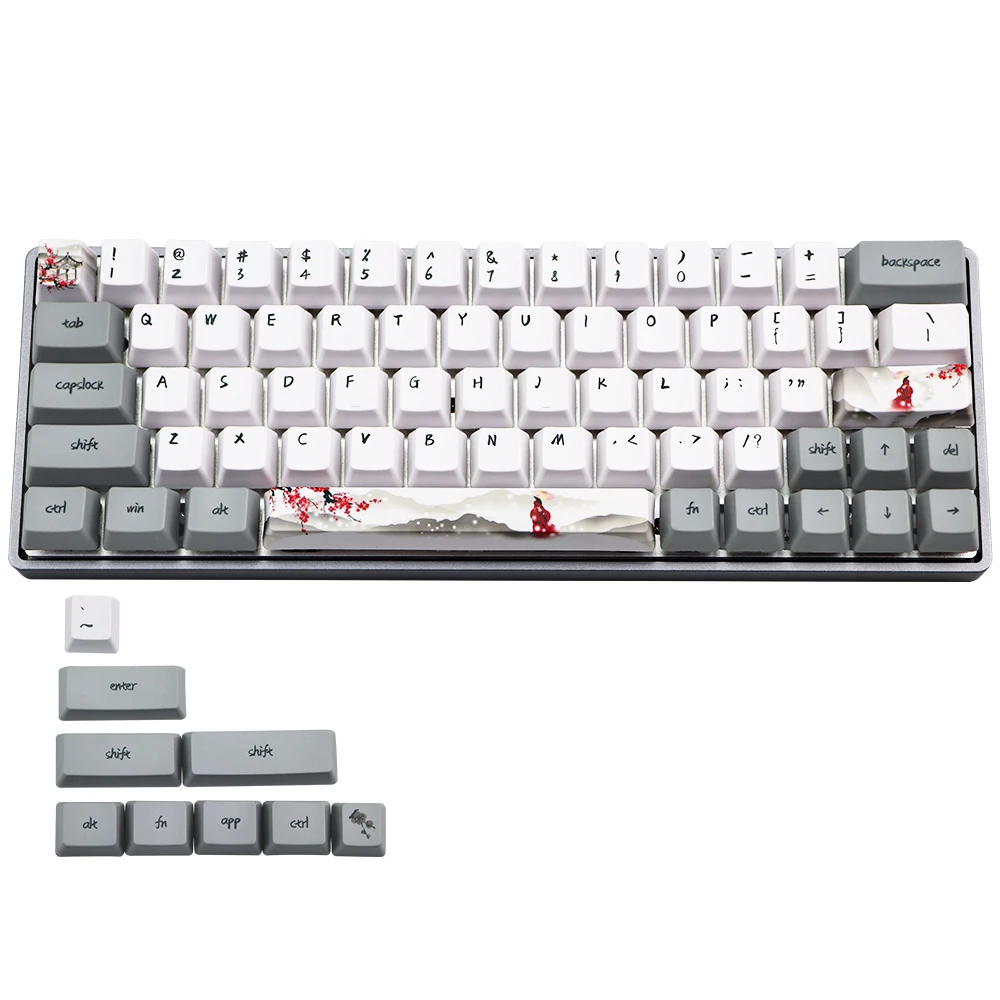 

Покраска подлежащая клавиатуре 60% PBT OEM набор клавишных колпачков Mechanische Toetsenbord Keycap Voor GH60 RK61/ALT61/Annie/покер Keycap GK61 GK64 dz60