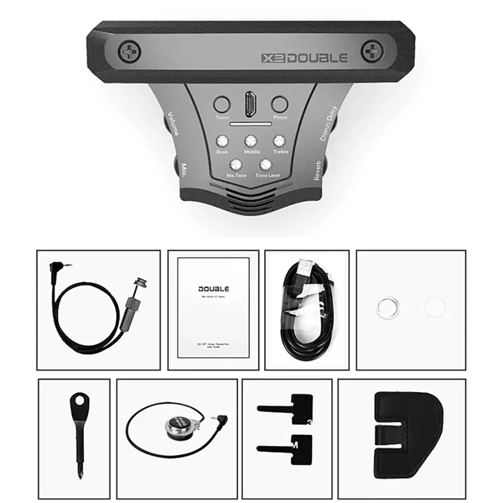 X2 DOUBLE G0 Acoustic Guitar Pickup Chorus Delay Reverb Effects Soundhole Magnetic Resonance Pickups for 39-42 Inch | Спорт и