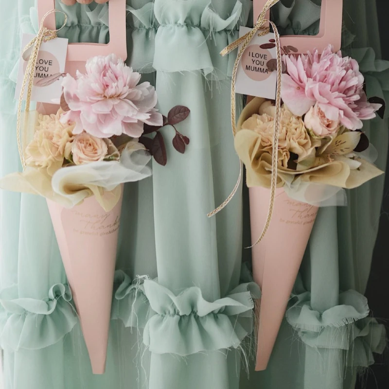 Модная сумка с надписью 10 шт. цветочная упаковка для букета сумки украшением в