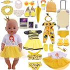 Кукольная одежда, желтая юбкакупальникчемодан 43 см для новорожденных и 18-дюймовая американская кукла, аксессуары для детской одежды, подарки ZAP