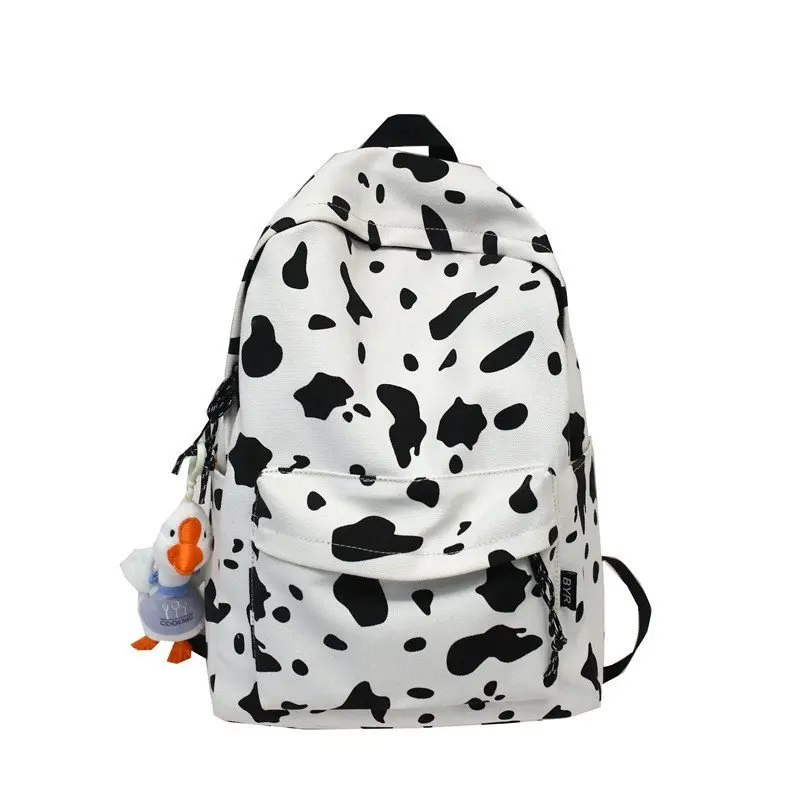 

Cute Milk Cow Printing Women's Backpack Canvas Travel Mochila Women School Bag for Teenager Girls Fashion Rucksack Wholesale