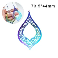 10pcslot rainbow color diy charms wholesale 100 stainless steel waterdrop shape pendant charm 73 544mm