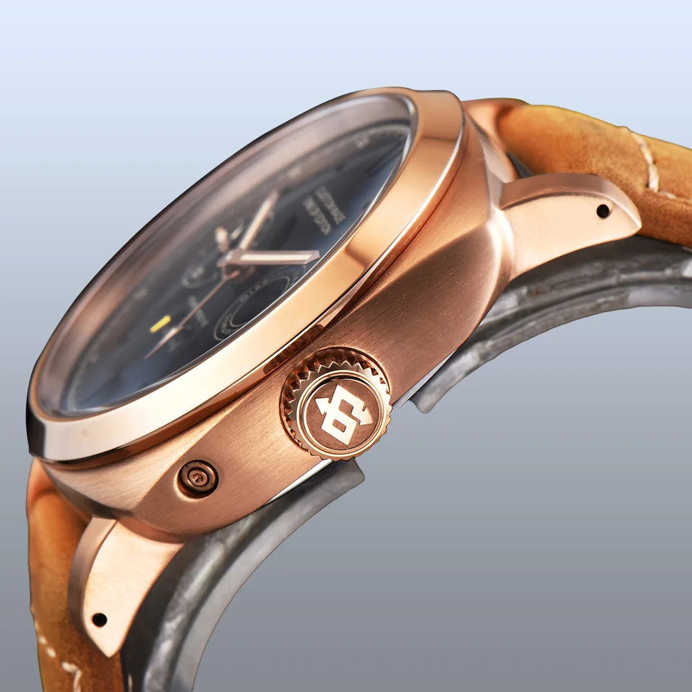 Часы 44 мм Мужские автоматические движения запас мощности световой указатель