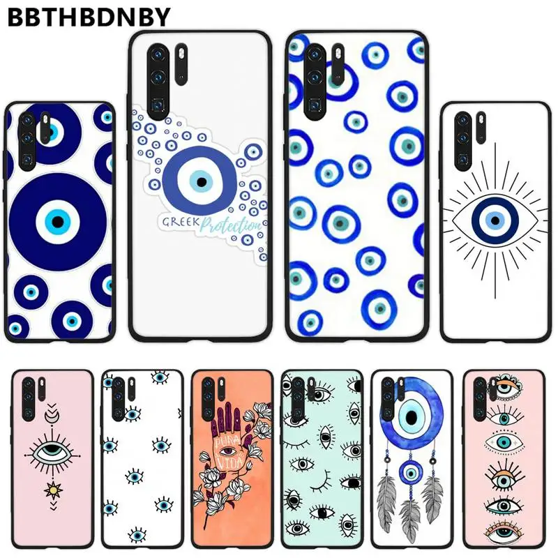 

Evil eye blue pattern Luxury Phone Case For Huawei Y5 Y6 II Y7 Y9 PRIME 2018 2019 NOVA3E P20 PRO P10 Honor 10