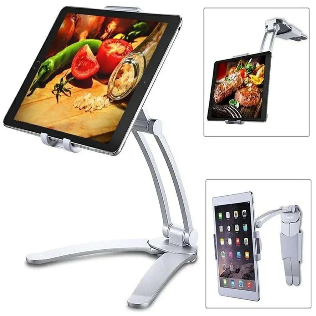 

360 Rotating Mount 2 in 1 Flexible Lazy Bracket, Pull-Up Desktop/Wall Cell Phone Tablet Holder Stand Adjustable for Bed Kitchen