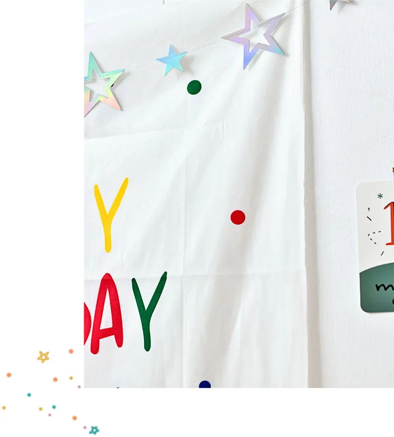 

Red birthday background wall hanging banner hanging cloth baby party decoration Photo Props