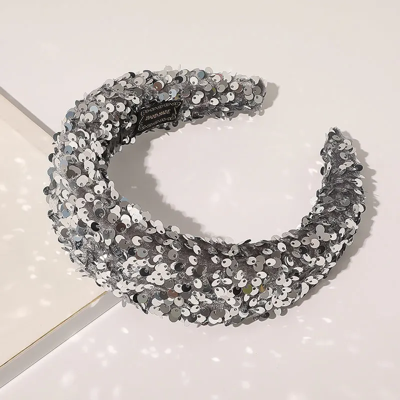 

Shining Sequins Headband Sponge Hair Hoop Glitter Wide Brimmed Head Hoop Shiny Colorful Hair Band Wash Face Hair Accessories