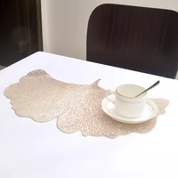pvc hollow leaf insulation coaster pads table bowl mats home christmas wedding decor heat resistant placemat for dining table