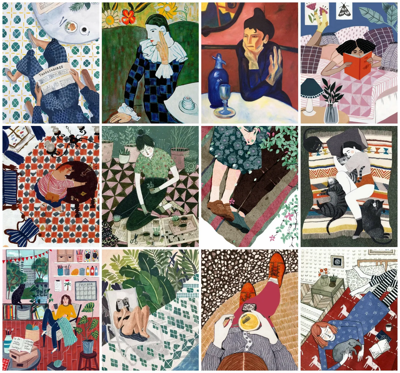 

AZQSD Coloring By Numbers Girl Cartoon Canvas Art Paint By Numbers Portrait Home Decoration Zero Foundation Handmade Gift